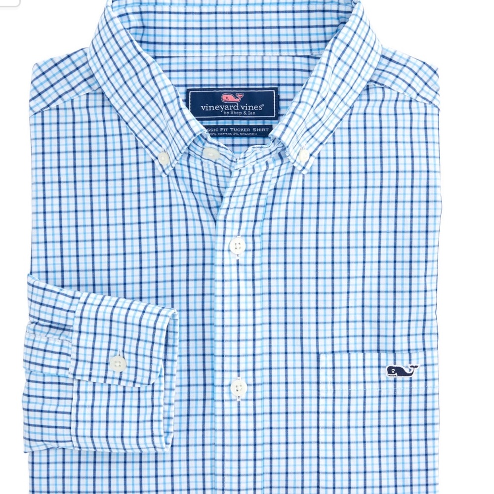 Vineyard Vines Button Down Blue Plaid Shirt